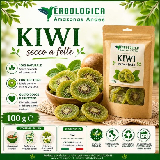 Kiwi a fette disidratato per snack dolci e macedonie