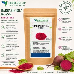 Barbabietola rossa in polvere 100 g, 500 g e 1 kg