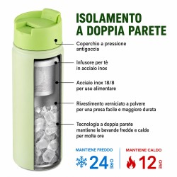 Borraccia Termica con Infusore da Tè Rimovibile