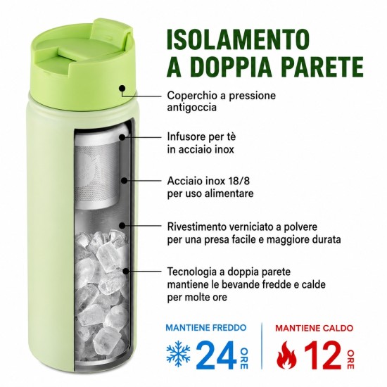 Borraccia Termica Premium con Infusore da Tè 500 ml