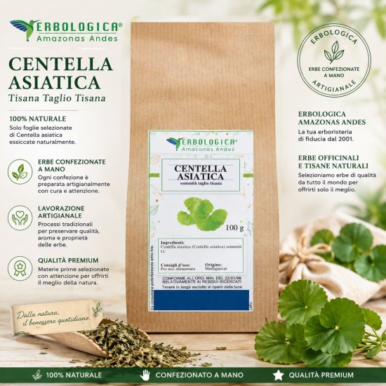 Centella asiatica taglio tisana 100 grammi Erbologica