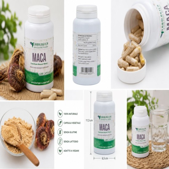Maca Rossa Peruviana Capsule Lepidium Meyenii 120 Capsule