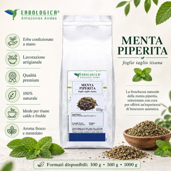 Menta piperita foglie taglio tisana sfusa per infusi caldi e freddi