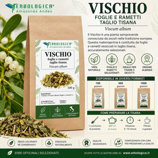 Vischio Foglie e Rametti Taglio Tisana Vischio foglie e rametti taglio tisana Erbologica