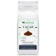 Pouch argentato da 1kg di Cacao Polvere Erbologica Amazonas Andes con etichetta frontale bianca decorata con motivi botanici e immagine del cacao in polvere.