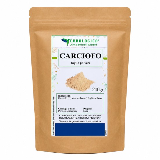 Busta kraft da 200g di Carciofo (Cynara scolymus) foglie polvere Erbologica Amazonas Andes