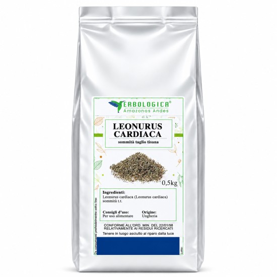 Pouch argentato da 500g di Leonurus cardiaca sommità taglio tisana Erbologica Amazonas Andes