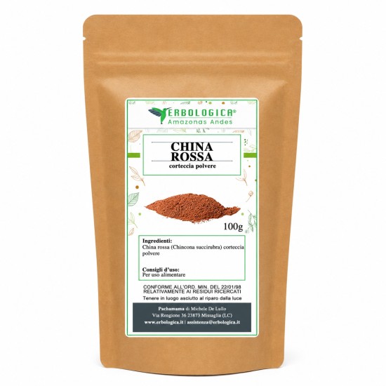 China Rossa Corteccia Polvere Polvere di China Rossa da corteccia 100g Erbologica