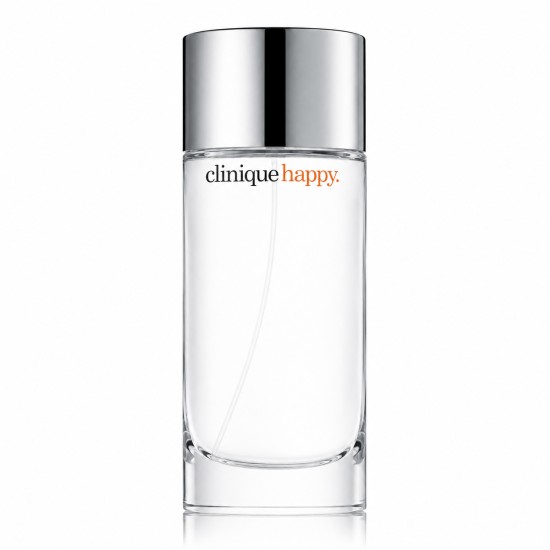Flacone Clinique Happy Eau de Parfum da 100ml su sfondo bianco