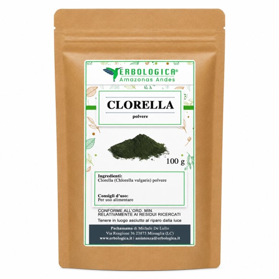 Clorella in Polvere 100g Erbologica Amazonas Andes Clorella in polvere microalga naturale ricca di nutrienti 100g