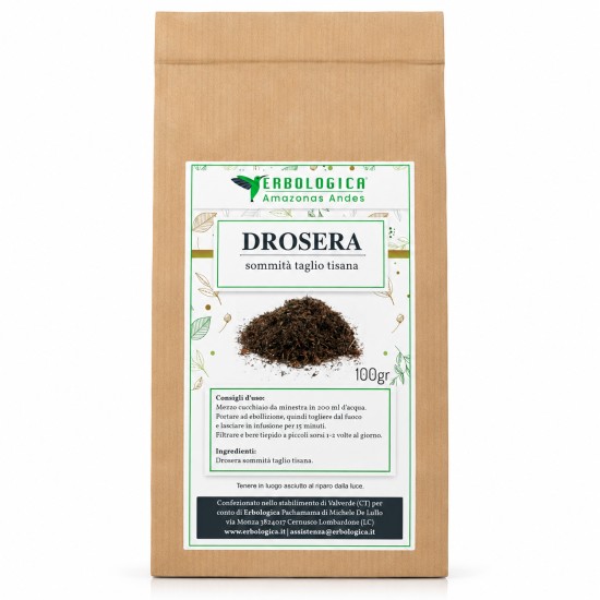 Drosera Ramentacea Tisana Sommità Taglio Tisana 100 g Drosera Ramentacea tisana sommità taglio tisana 100 g in confezione richiudibile per infusi naturali.
