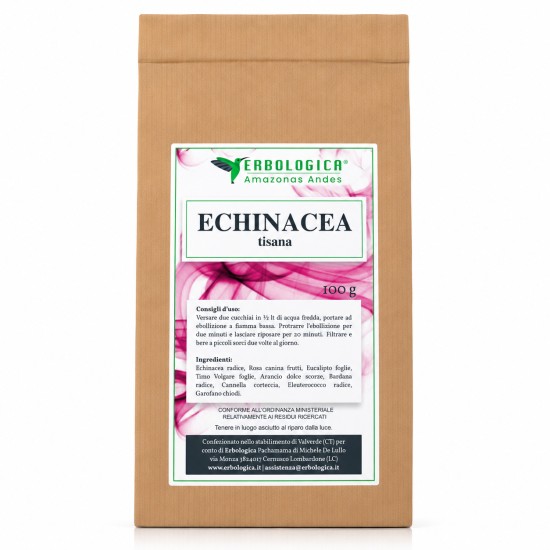 Echinacea Tisana Composta 100g Erbologica Amazonas Andes tisana alle erbe in busta kraft per infuso naturale