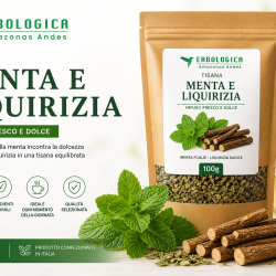 Tisana menta e liquirizia naturale 100 g infuso rinfrescante