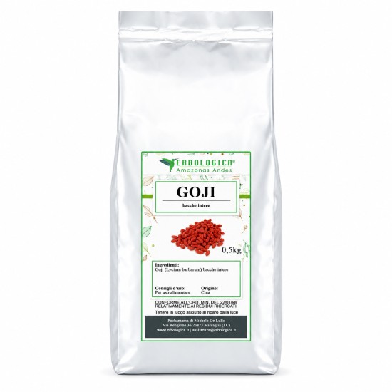 Goji Bacche Intere 500g Goji bacche intere 500g in busta argentata