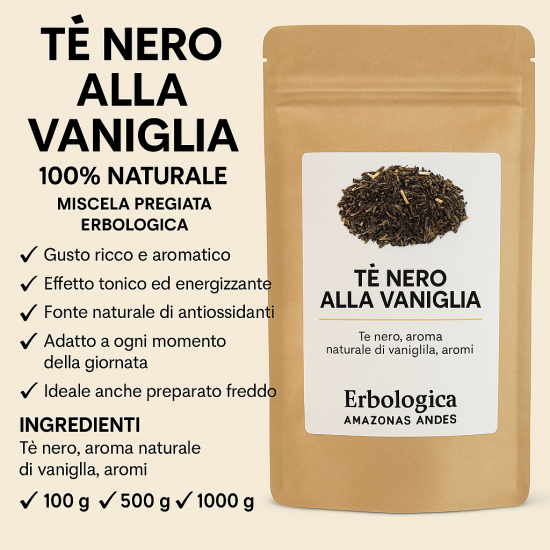 Tè nero alla vaniglia naturale miscela aromatica Erbologica