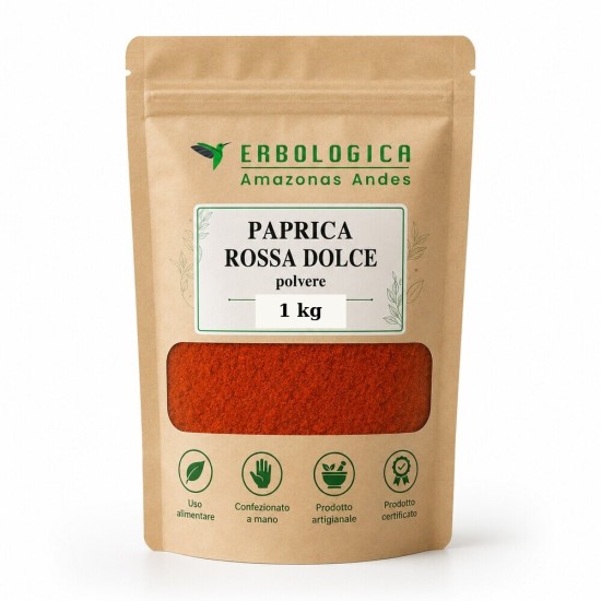 Paprika dolce in polvere per cucina e condimenti Paprika dolce in polvere rossa per insaporire patate, carne, verdure, salse, marinature e condimenti