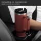 Bicchiere termico 1,18 litri rosa e rosso con manico Bicchiere termico 1,18 litri in acciaio inox rosa e rosso con manico, coperchio e cannuccia per auto, sport e viaggi