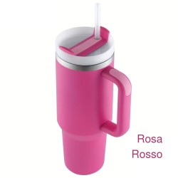 Bicchiere Termico 1,18 Litri con Manico e Cannuccia