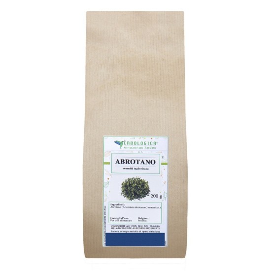 Abrotano Sommità Taglio Tisana Erbologica 200g Confezione Abrotano sommità taglio tisana Erbologica da 200g