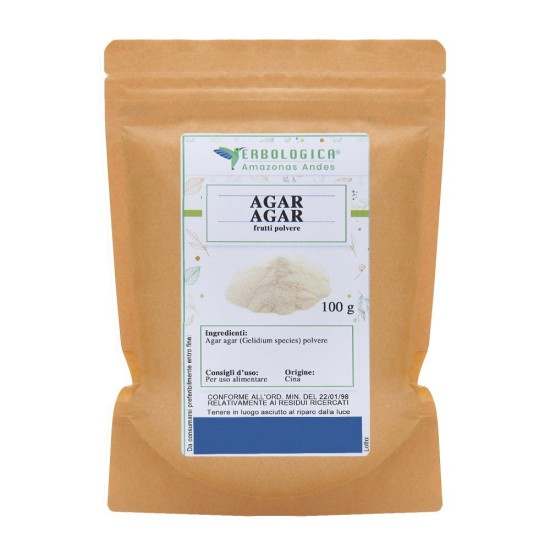 Confezione di Agar Agar in polvere Erbologica Amazonas Andes da 100 g