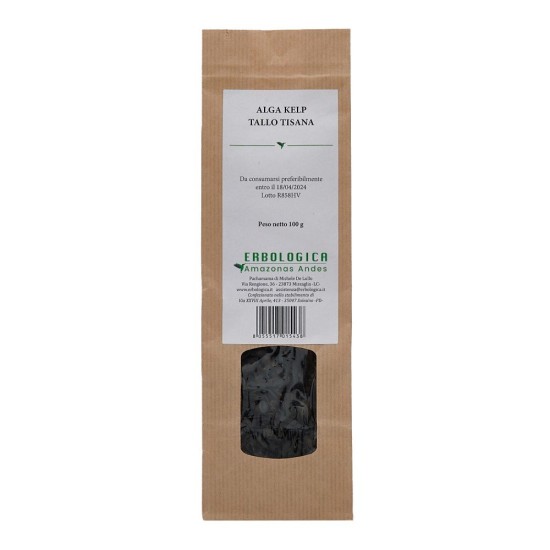 Alga Kelp Tallo Tisana 100 g Erbologica Amazzonas Andes Confezione di Alga Kelp Tallo tisana da 100g Erbologica Amazzonas Andes