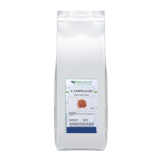 Campeggio Legno Taglio Tisana Haematoxylum campechianum 1kg Erbologica Amazonas Andes Pouch Argentato Confezione argentata da 1kg di Campeggio Legno Taglio Tisana (Haematoxylum campechianum) Erbologica Amazonas Andes.