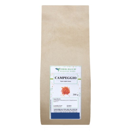 Campeggio Legno Taglio Tisana Haematoxylum campechianum 200g Erbologica Amazonas Andes Sacchetto Kraft Busta kraft da 200g di Campeggio Legno Taglio Tisana (Haematoxylum campechianum) Erbologica Amazonas Andes.