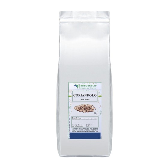 Busta di Coriandolo Semi Interi 1 kg Erbologica Amazonas Andes