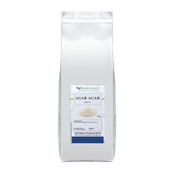 Confezione di Agar Agar in polvere Erbologica Amazonas Andes da 1 kg