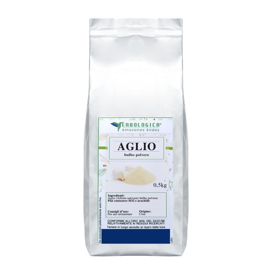 Confezione di aglio in polvere Erbologica Amazonas Andes da 500 g
