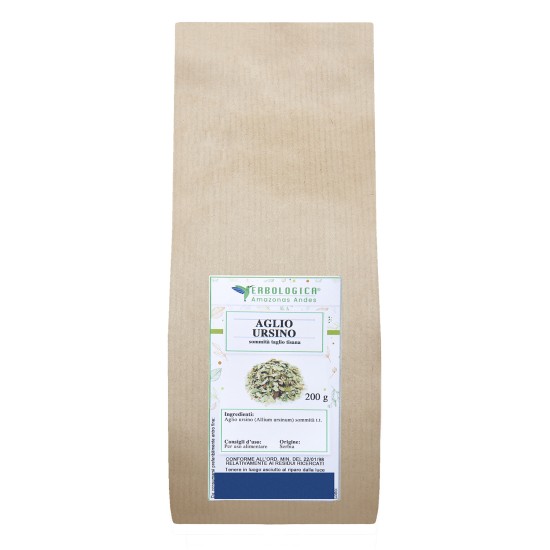 Confezione di Aglio Ursino sommità taglio tisana Erbologica Amazonas Andes da 200 g