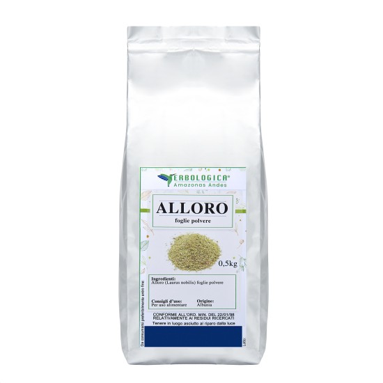 Confezione da 500g di alloro foglie in polvere Erbologica Amazzonas Andes