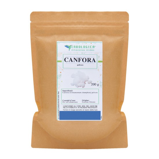Canfora Polvere Cinnamomum camphora 200g Erbologica Amazonas Andes Sacchetto Kraft Busta kraft da 200g di Canfora Polvere (Cinnamomum camphora) Erbologica Amazonas Andes.
