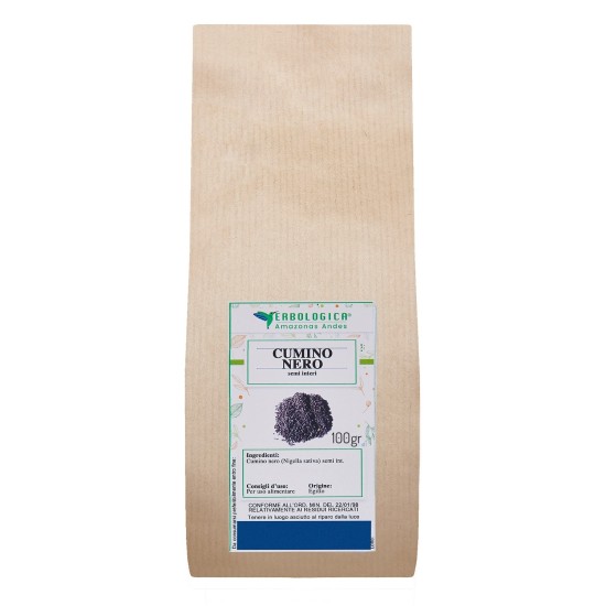 Confezione di Cumino Nero Semi (Nigella sativa) 100gr Erbologica Amazonas Andes per uso alimentare