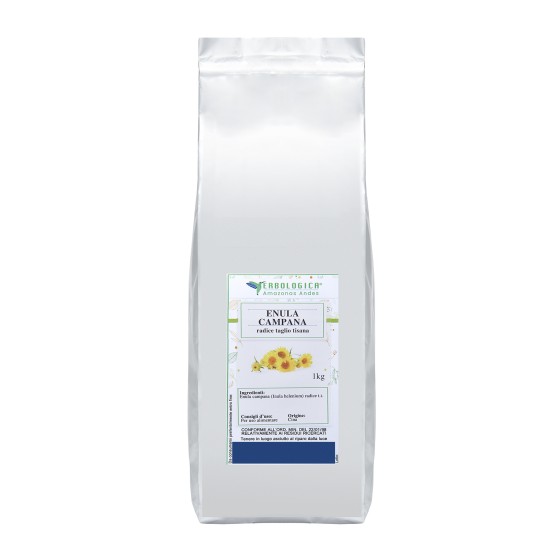 Confezione di Enula Campana Radice Tisana 1 kg Erbologica Amazonas Andes, radice taglio tisana per infuso naturale.