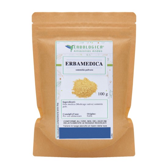 Erba Medica in Polvere 100gr Erbologica Amazonas Andes Erba Medica in Polvere 100gr Erbologica Amazonas Andes in busta kraft