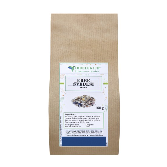 Erbe Svedesi per Liquori 100g Erbologica Amazonas Andes Confezione di Erbe Svedesi per Liquori 100g Erbologica Amazonas Andes miscela di erbe contuse per la preparazione di liquori artigianali