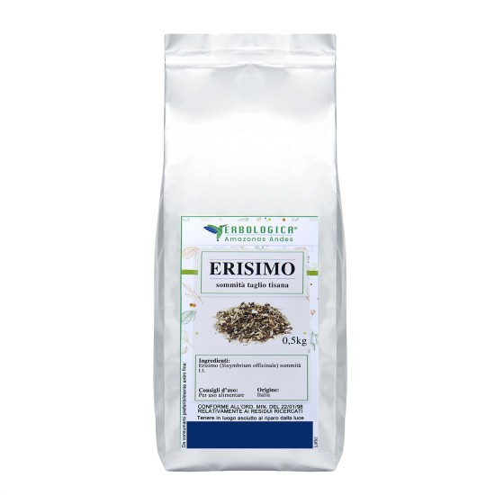 Erisimo Taglio Tisana 500g Erbologica Amazonas Andes Confezione da 500g di Erisimo Taglio Tisana Erbologica Amazonas Andes con sommità taglio tisana per la preparazione di infusi e tisane naturali