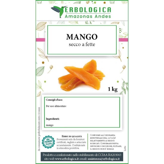Mango secco disidratato: utilizzo alimentare e caratteristiche