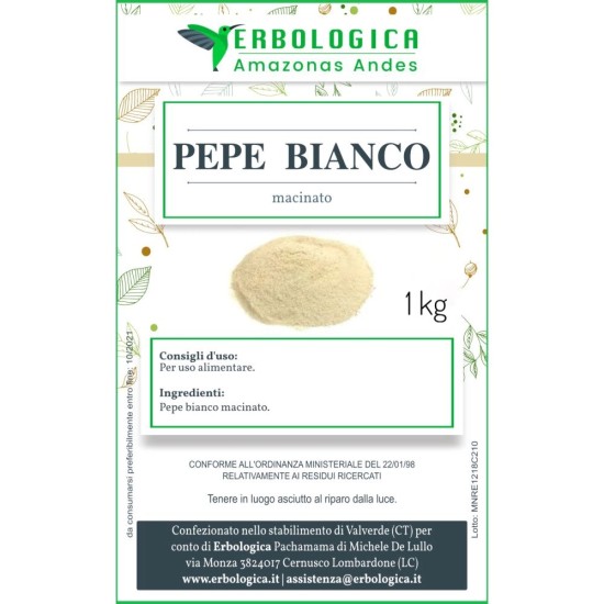 Pepe Bianco Macinato Erbologica Spezia per Cucina