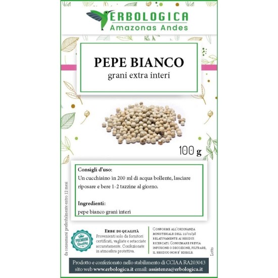 Pepe bianco in grani interi Pepe bianco in grani interi