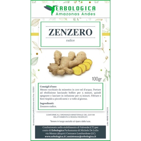 Zenzero rizoma decorticato per tisana: utilizzo tradizionale