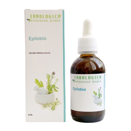 Confezione e flacone di Epilobio Tintura Madre 50 ml Erbologica Amazonas Andes, estratto idroalcolico naturale.
